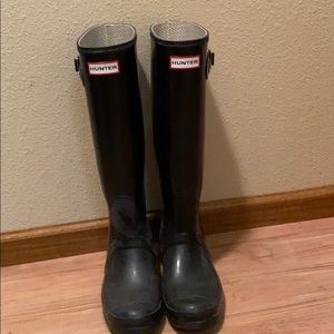 Black Gloss Tall Hunter Boots